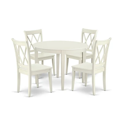 East West Furniture Dining Room Set Linen White