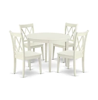 East West Furniture Dining Room Set Linen White