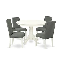 East West Furniture Dining Room Set Linen White