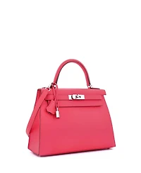 Pre-Owned Hermes Kelly Handbag Pink Epsom with Palladium Hardware
