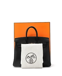 Pre-Owned Hermes Birkin 25 Handbag Black Togo with Rose Gold Hardware