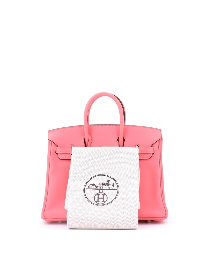 Pre-Owned Hermes Birkin 25 Handbag Pink Swift with Palladium Hardware