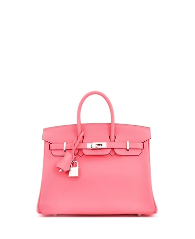 Pre-Owned Hermes Birkin 25 Handbag Pink Swift with Palladium Hardware
