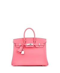Pre-Owned Hermes Birkin 25 Handbag Pink Swift with Palladium Hardware