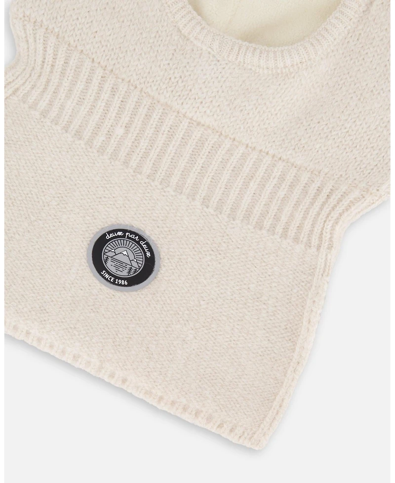 Deux par Deux Baby Unisex Knit Balaclava Off-White - Baby