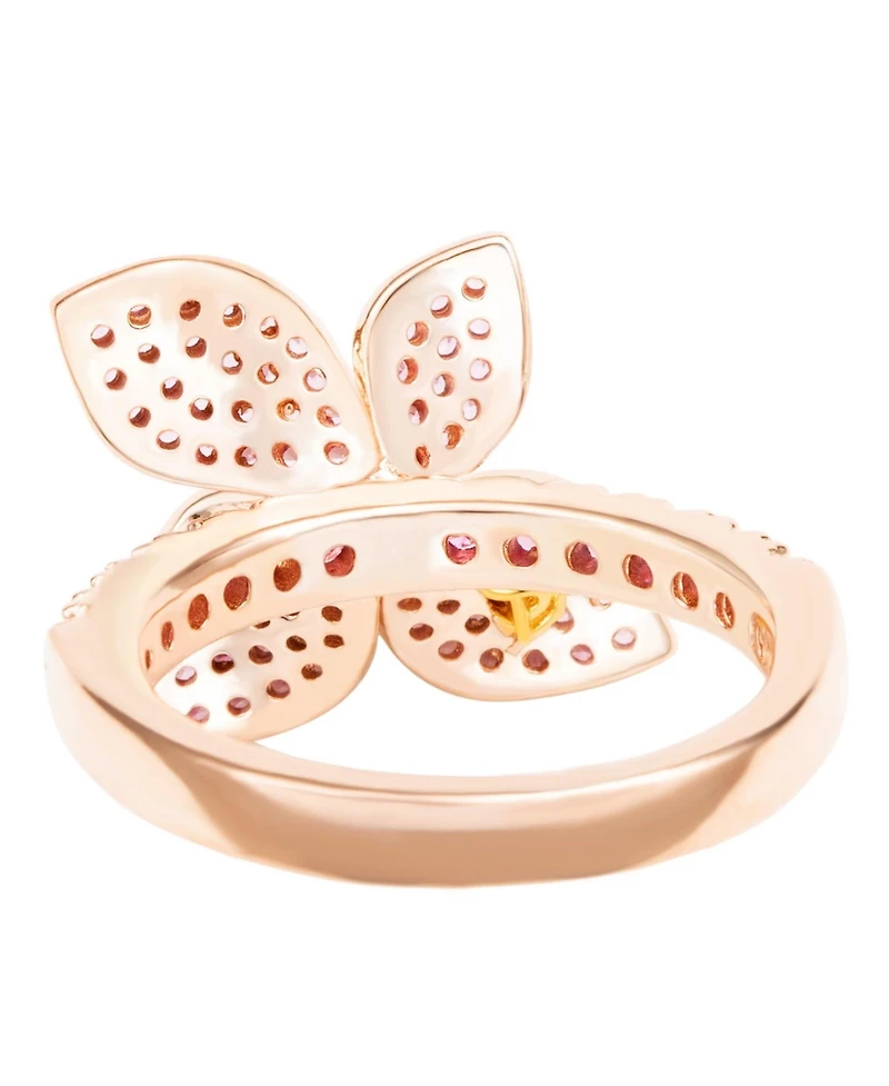 Suzy Levian New York Sterling Silver Sapphire Flower Ring