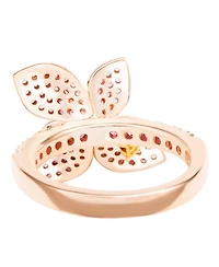 Suzy Levian New York Sterling Silver Sapphire Flower Ring