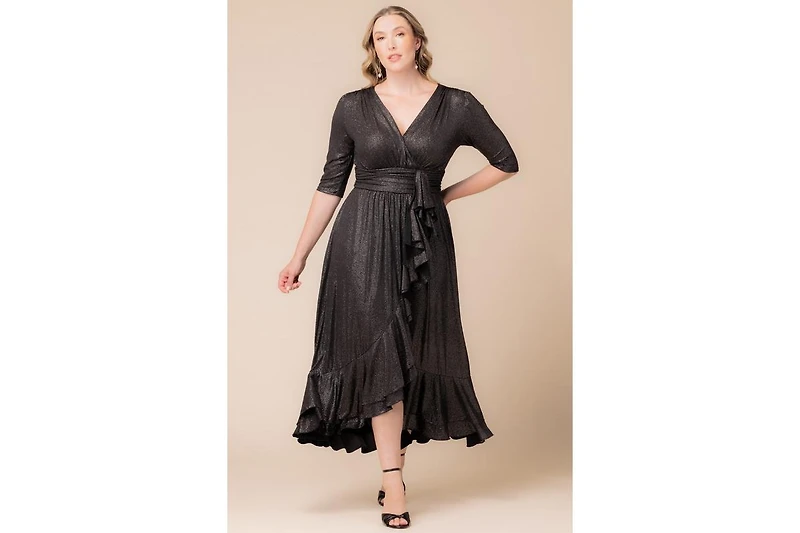 Kiyonna Plus Glimmer Ruffle Evening Gown