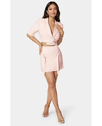 Ellen Tracy Bebe Women's Cropped Short Sleeve Blazer