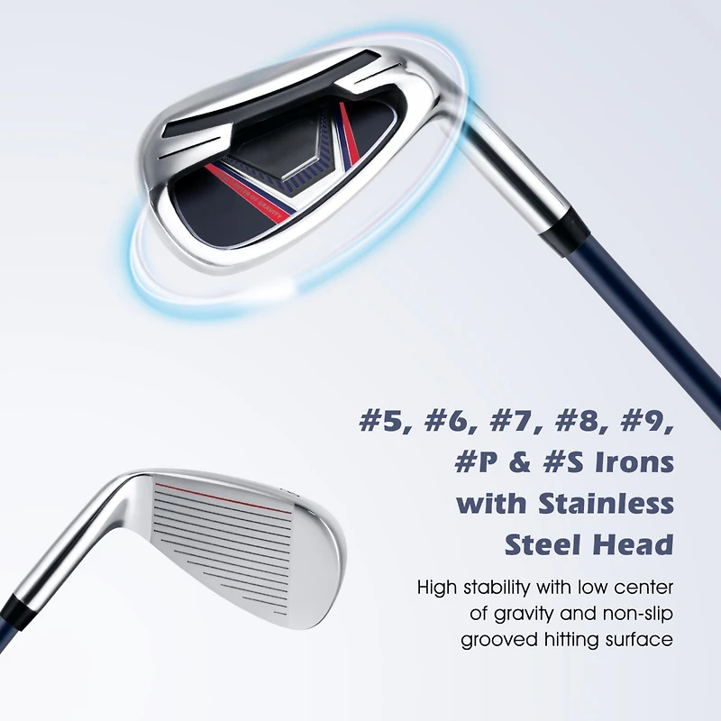 11-Piece Complete Golf Club Package Set - Blue