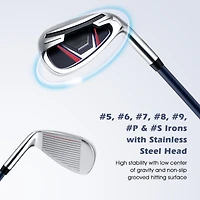 11-Piece Complete Golf Club Package Set - Blue