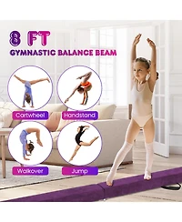 Folding Balance Beam with Solid Wood Base and Anti-Slip Bottom