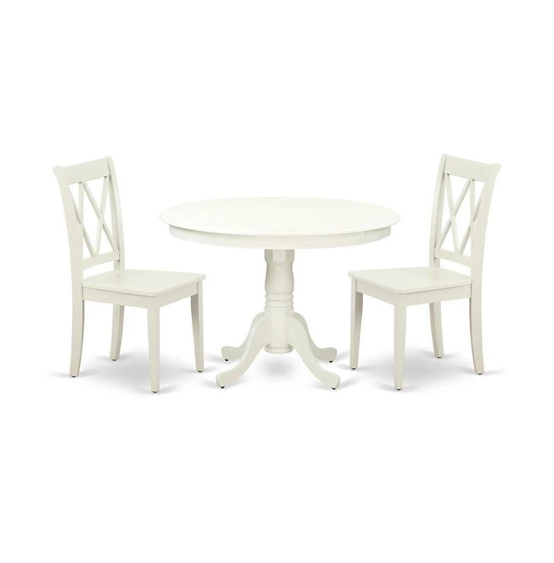 East West Furniture Dining Room Set Linen White