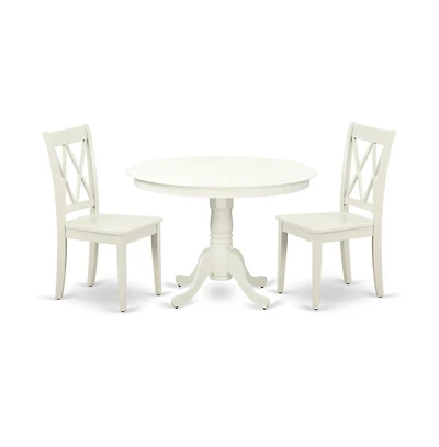 East West Furniture Dining Room Set Linen White