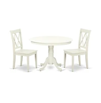 East West Furniture Dining Room Set Linen White