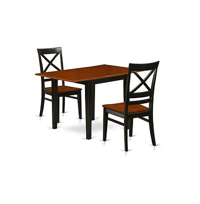 East West Furniture Dining Room Set Black & Cherry