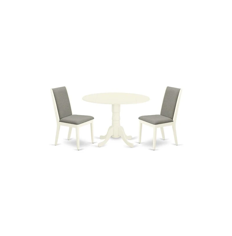 East West Furniture Dining Room Set Linen White