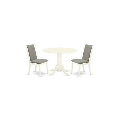 East West Furniture Dining Room Set Linen White