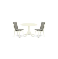 East West Furniture Dining Room Set Linen White