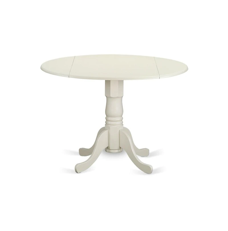 East West Furniture 5-Piece Kitchen Table Set- 4 Dining Chairs with Linen Fabric Seat and Slatted Chair Back - Drop Leaves Dining Table