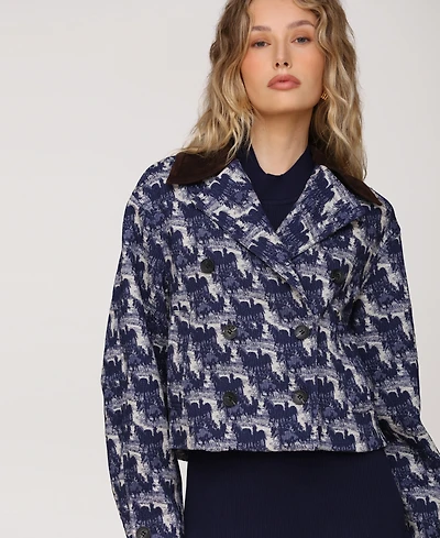 Avec Les Filles Women's Double-Breasted Boxy Jacket