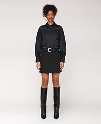 Avec Les Filles Women's Belted Western Mini Skirt