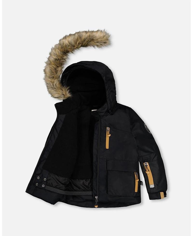 Deux par Boy Two-Piece Play Snowsuit with Contrast Jacket Brown Sugar