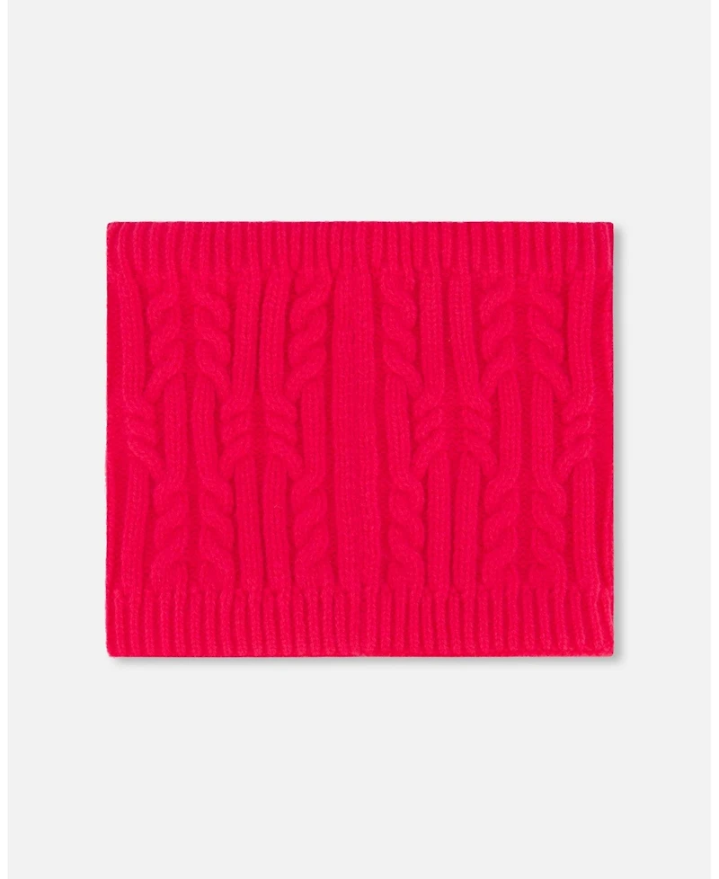 Deux par Girl Lined Winter Neckwarmer Flash Coral - Toddler|Child