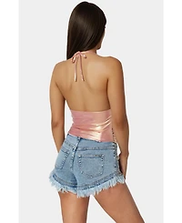 Bebe Metallic Handkerchief Top