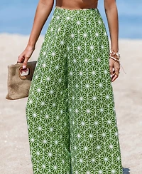 Cupshe Women's Tropical Leaf Print Beach Pants