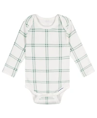 Gerber Baby Neutral 5-Pack Long Sleeve Bodysuits, Green Heather, 0-3 Months