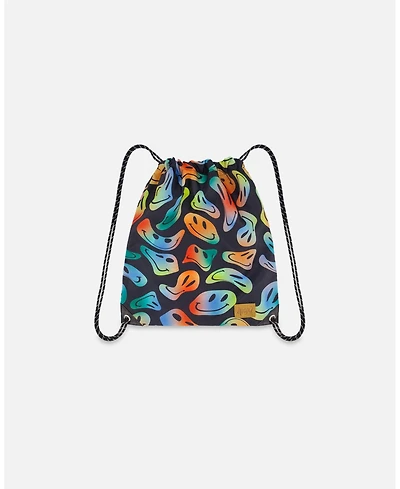 Deux par Deux Boy Drawstring Bag Smiley Face Boy - Toddler|Child