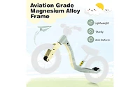 12 Inch Balance Bike with Adjustable Seat and Rotatable Handlebar for Ages 3+ - Green