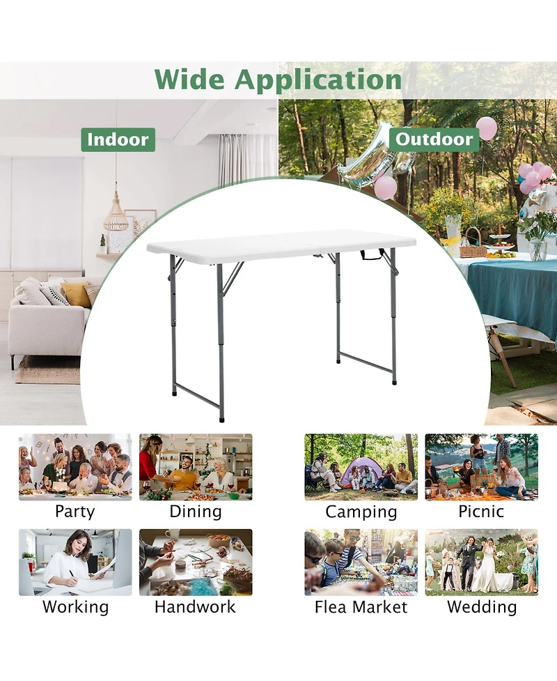 3-Level Height Adjustable Folding Table for Versatile Use