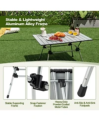 Folding Heavy-Duty Aluminum Camping Table with Carrying Bag