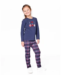 Deux par Girl Cotton T-Shirt Navy Blue with Apple Treats - Toddler|Child