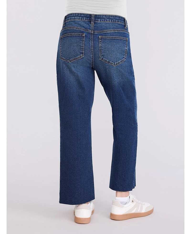 Motherhood Maternity Women's Under the Belly Wide Leg Crop Jeans