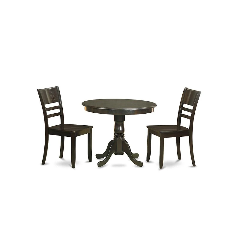 East West Furniture 3 Pc Kitchen Table set-Kitchen Dining nook plus 2 Dining Chairs