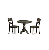 East West Furniture 3 Pc Kitchen Table set-Kitchen Dining nook plus 2 Dining Chairs
