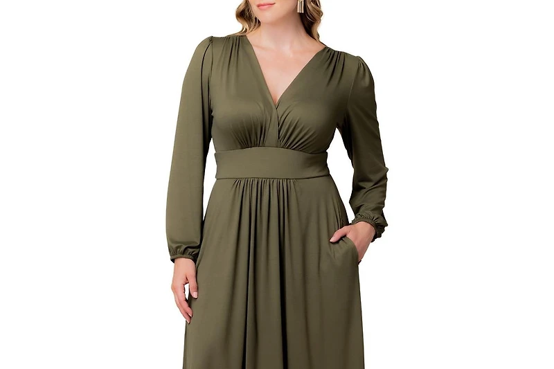 Kiyonna Plus Diana Long Sleeve Midi Dress
