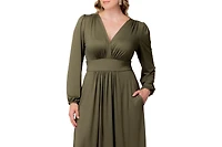 Kiyonna Plus Diana Long Sleeve Midi Dress