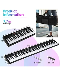 88 Key Folding Piano Keyboard with Wireless Midi Dual Speakers 1000 Timbres