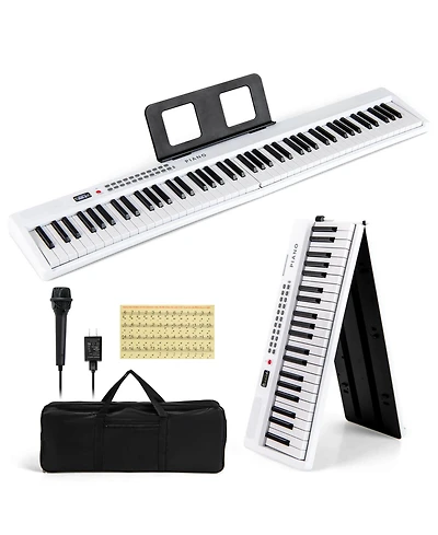 88 Key Folding Piano Keyboard with Wireless Midi Dual Speakers 1000 Timbres