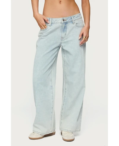 Edikted Women's Bow Pocket Relaxed Jeans