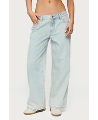 Edikted Women's Bow Pocket Relaxed Jeans