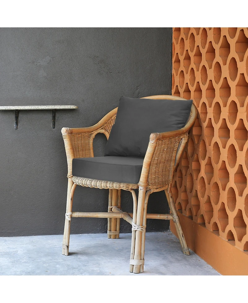 Gymax 2PCS Deep Seat Chair Cushion Pads Set Indoor Outdoor W/ Rope Belts