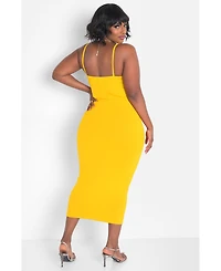 Rebdolls Plus Size A Lot To Love V-Neck Midi Dress & Cardigan Set