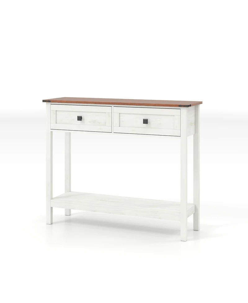 Kitchen Cabinet Console Table with 2 Drawer and Bottom Storage Shelf