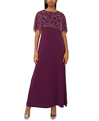 Msk Women's Combo Faraj Cape Maxi Dress