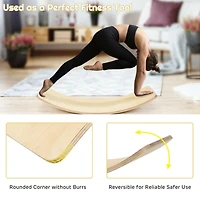 Wooden Wobble Balance Board Kids 35 Inch Rocker Yoga Curvy Board with Felt Layer